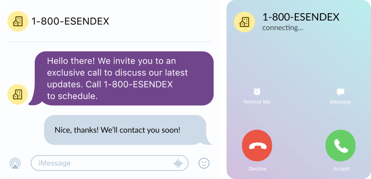 Image of Esendex SMS service in action