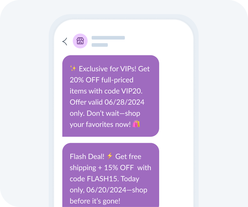 Esendex SMS promotional notification for discounts